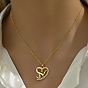 Brass Micro Pave Cubic Zirconia Pendant Necklaces, Heart