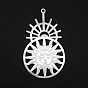 201 Stainless Steel Pendants, Laser Cut, Helm with Sun & Moon