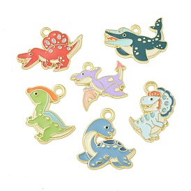 Подвески из эмали и сплава, золотые, талисман дракон/акула/динозавр/черепаха