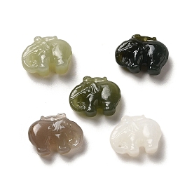 Natural Nephrite Jade Pendants, Elephant Charms