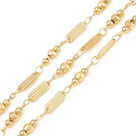 Латунные овальные звенья цепи, пайки, с катушкой, с круглых бусин