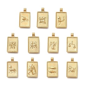 Вакуумное покрытие pvd 304 подвески из нержавеющей стали, прямоугольник с подвеской в виде созвездия, реальный 18 k позолоченный