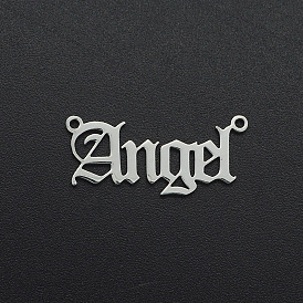 Ion Plating(IP) 201 Stainless Steel Links, Old English, Angel, Laser Cut