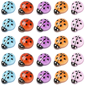 100 шт. 5 цвета божья коровка светящийся смоляной кабошон, ногтей декоративные аксессуары