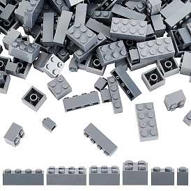 Olycraft 240Pcs 6 Style  Plastic Building Block Pieces, 1x1/1x2/1x4/2x2/2x3/2x4 Toy Bricks, for Children Toys, Square & Rectangle
