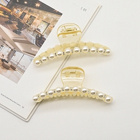 Plastic Imitation Pearl Large Claw Hair Clips, Hair Accessories for Women Girls