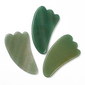 Natural Green Aventurine Gua Sha Boards, for Scraping Massage and Gua Sha Facial Tools, Petaloid