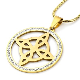 201 ожерелья из нержавеющей стали с подвесками в виде ведьминых узлов, с полимерной глиной стразами