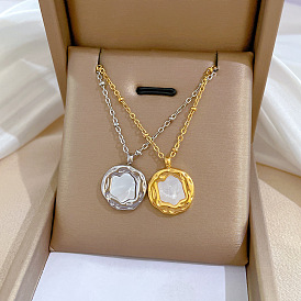 Irregular Shell Minimalist Gold Necklace - Lock Collar Chain for Women