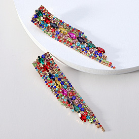 Geometric Tassel Crystal Vintage Earrings - Elegant, Versatile, High-end Ear Accessories.