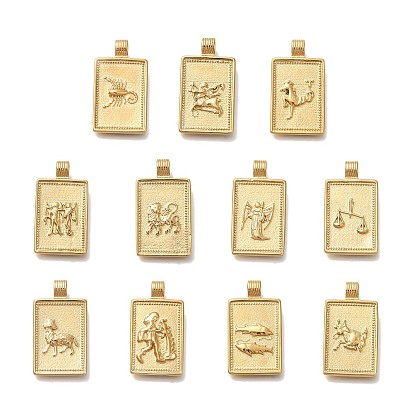 Вакуумное покрытие pvd 304 подвески из нержавеющей стали, прямоугольник с подвеской в виде созвездия, реальный 18 k позолоченный