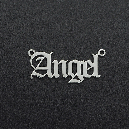 Ion Plating(IP) 201 Stainless Steel Links, Old English, Angel, Laser Cut