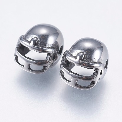 304 Stainless Steel Beads, Football Helmet