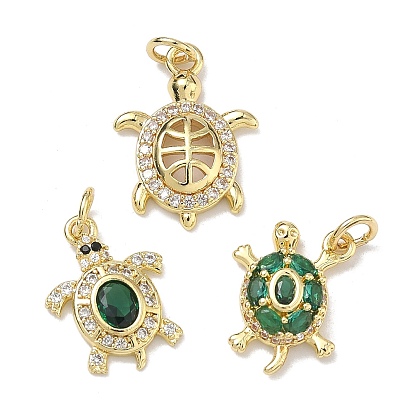 Латунные микро проложить кубического циркония подвески, черепаховые чары, стойки покрытие, долговечный, без свинца и без кадмия, реальный 18 k позолоченный