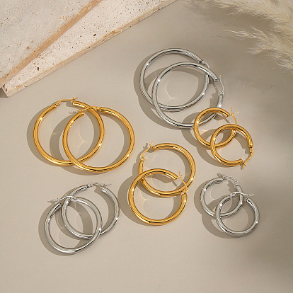 304 Stainless Steel Hoop Earrings for Women