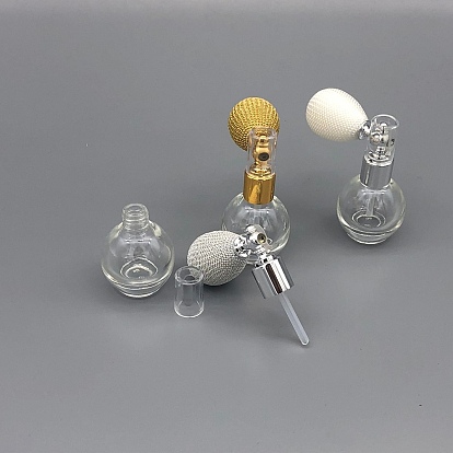 Glass Highlighter Shimmer Sparkle Powder Spray Bottles, Perfume Fine Mist Atomizer with Braided Airbag, Refillable Bottle