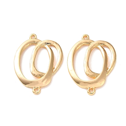 Brass Connector Charms, Interlocking Oval Links