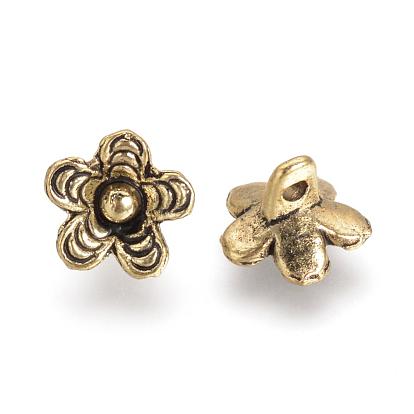 Tibetan Style Alloy Charms, Flower, Cadmium Free & Lead Free