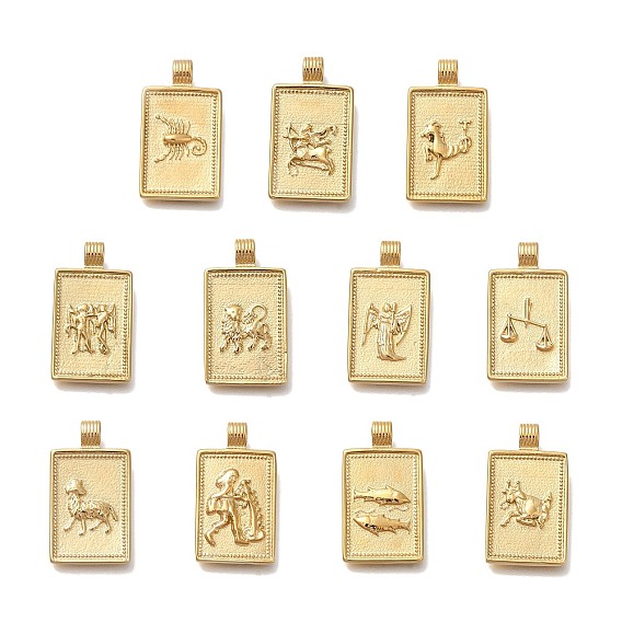 Вакуумное покрытие pvd 304 подвески из нержавеющей стали, прямоугольник с подвеской в виде созвездия, реальный 18 k позолоченный