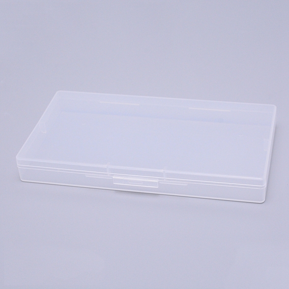 Transparent Polypropylene(PP) Bead Containers, with Hinged Lids, Flip Cover, Rectangle