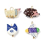 Baking Paint Alloy Pendants, Animal Charms, Golden