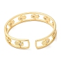 Cubic Zirconia Cuff Bangle, Real 18K Gold Plated Brass Hollow Bangle, Lead Free & Cadmium Free