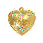 304 нержавеющей стальной эмали подвески, сердце прелести, ионное покрытие (ip), реальный 18 k позолоченный