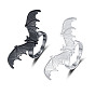 Halloween Adjustable Brass Cuff Open Rings, Bat