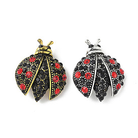 Броши из сплава со стразами для рюкзака, коровка