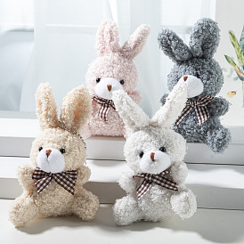 Милые плюшевые хлопковые куклы-кролики из полипропилена, подвесные украшения, со сплавочной фурнитурой, для подвесного украшения сумки-брелока