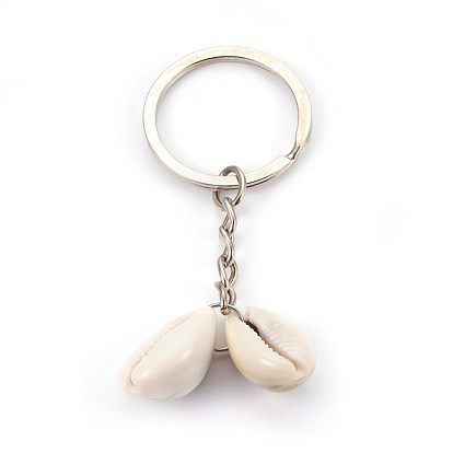 Cowrie Shell Keychain, with Iron Key Clasp