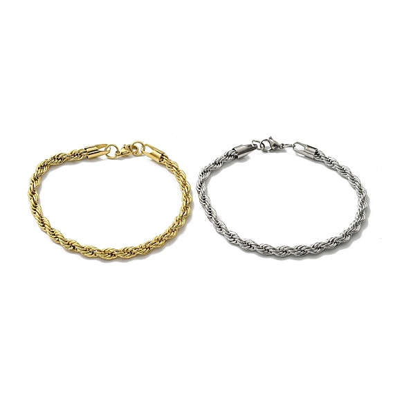 5мм 201 браслеты-цепочки из нержавеющей стали для женщин, с карабин-лобстерами 