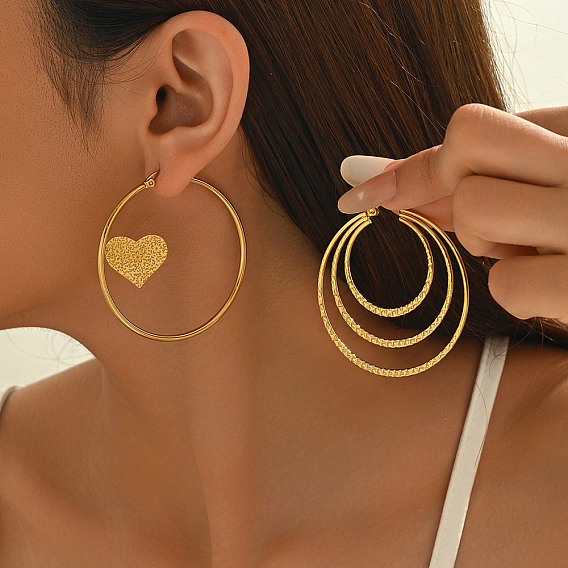 Серьги из 201 нержавеющей стали, реальный 18 k позолоченный