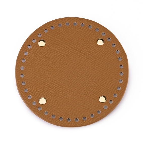 PU Leather Flat Round Bag Bottom, for Knitting Bag, Women Bags Handmade DIY Accessories