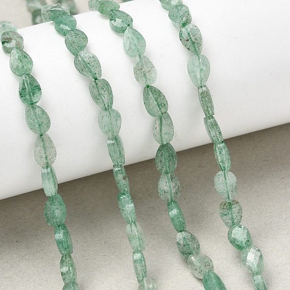 Натуральный зеленый клубника кварц бисер нити, слеза, граненые