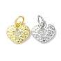 Покрытие стойки латунь микропаве прозрачные подвески из кубического циркония, долговечный, без свинца и без кадмия, сердце