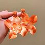 925 Sterling Silver & Raffia & Cloth Stud Earrings for Women, Flower