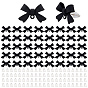 42Pcs Alloy Stud Earring Findings, with 925 Sterling Silver Pins and Loop, Bowknot, 84Pcs Plastic Ear Nuts