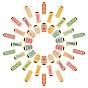 42Pcs 21 Style Plastic Beads, Imitation Wood, Large Hole, For African Braid Reggae Hair Accessories, Barrel & Tube