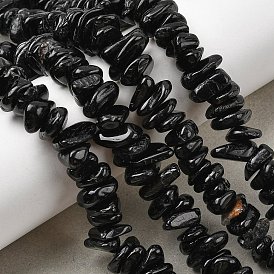 Натуральный черный турмалин бисер нитей, самородки