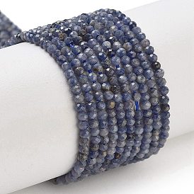 Natural Sapphire Beads Strands, Grade A, Faceted, Round