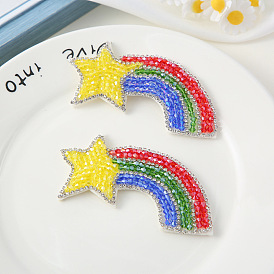 Handmade shiny rainbow accessories clothing accessories DIY children's brooch hairpin jewelry materials