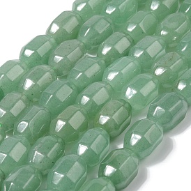 Естественный зеленый авантюрин бисер нитей, граненые, овальные