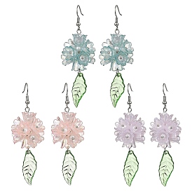 Flower & Leaf Acrylic Dangle Earrings