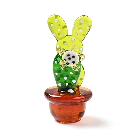 Glass Cactus Display Decorations, Micro Landscape Garden Dollhouse Accessories Pretending Prop Decor