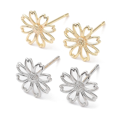 Латунь серьги, цветок