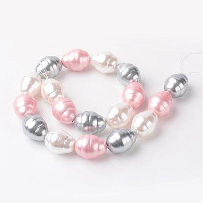 Shell Pearl Bead Strands, Grade A, Barrel, 23x17mm, Hole: 1mm, about 17pcs/strand, 15.15 inch