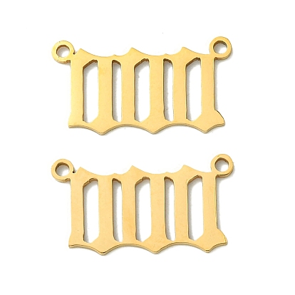 201 Stainless Steel Pendants, Laser Cut, Number 0 Charm