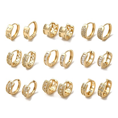 Серьги-кольца из латуни с микропаве из кубического циркония