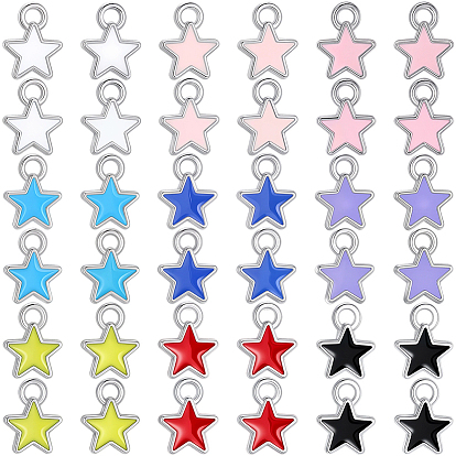 270 шт 9 цвета сплава эмаль подвески, звезды прелести, платина